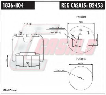 Кожух пневматической рессоры CASALS B2453