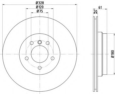 Тормозной диск HELLA PAGID 8DD 355 104-571