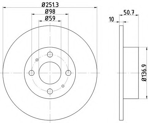 Тормозной диск HELLA PAGID 8DD 355 101-101