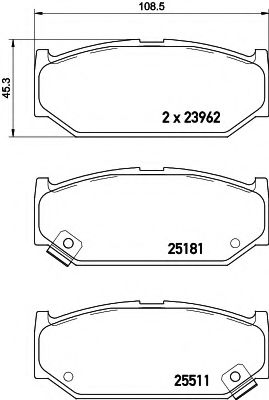 Комплект тормозных колодок, дисковый тормоз HELLA PAGID 8DB 355 021-121