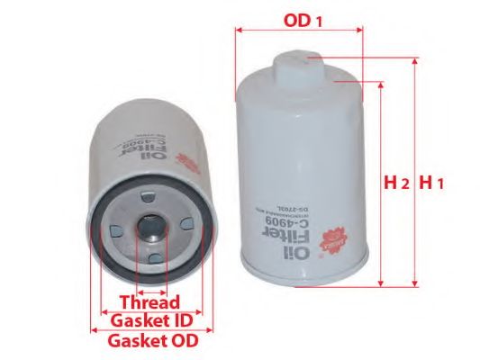 Масляный фильтр SAKURA  Automotive C4909