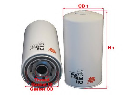 Масляный фильтр SAKURA  Automotive C-7939