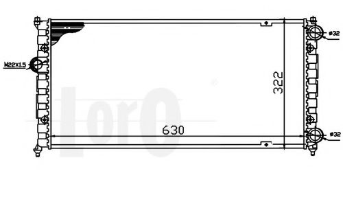 Радиатор, охлаждение двигателя LORO 046-017-0001