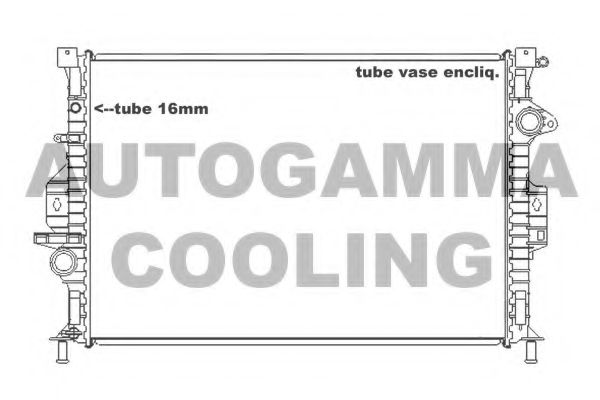 Радиатор, охлаждение двигателя AUTOGAMMA 105161