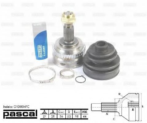 Шарнирный комплект, приводной вал PASCAL G1D004PC