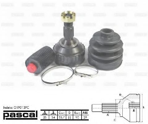 Шарнирный комплект, приводной вал PASCAL G1P013PC