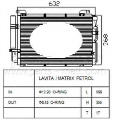 Конденсатор, кондиционер PARTS-MALL PXNCA-009