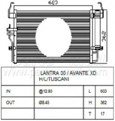 Конденсатор, кондиционер PARTS-MALL PXNCA-072