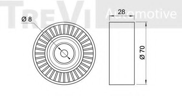 Паразитный / ведущий ролик, поликлиновой ремень TREVI AUTOMOTIVE TA1970