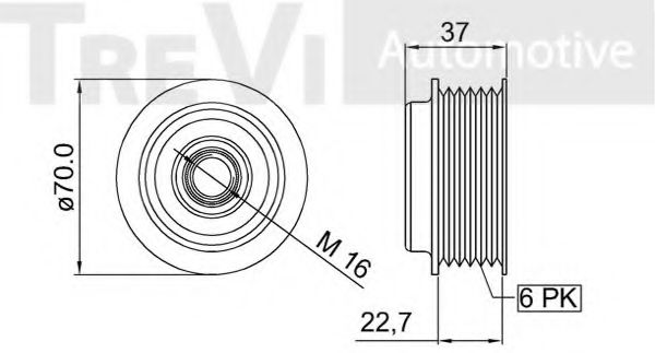 Механизм свободного хода генератора TREVI AUTOMOTIVE TC1567