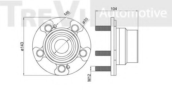 Комплект подшипника ступицы колеса TREVI AUTOMOTIVE KR112