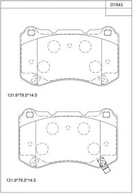 Комплект тормозных колодок, дисковый тормоз ASIMCO KD1543