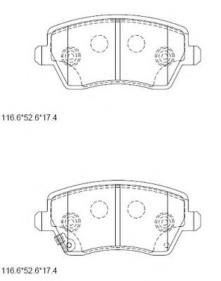 Комплект тормозных колодок, дисковый тормоз ASIMCO KD3766