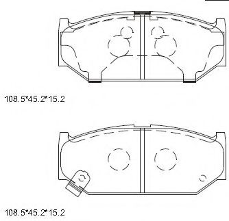 Комплект тормозных колодок, дисковый тормоз ASIMCO KD3796