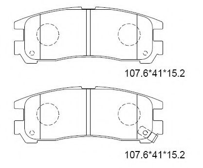 Комплект тормозных колодок, дисковый тормоз ASIMCO KD4624W