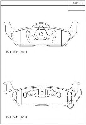 Комплект тормозных колодок, дисковый тормоз ASIMCO KD6053