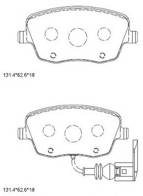 Комплект тормозных колодок, дисковый тормоз ASIMCO KD7551