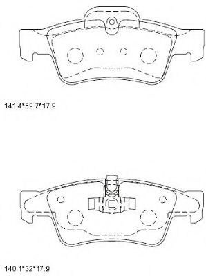 Комплект тормозных колодок, дисковый тормоз ASIMCO KD7554