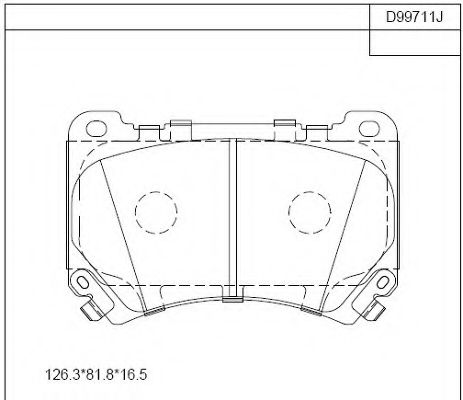 Комплект тормозных колодок, дисковый тормоз ASIMCO KD99711