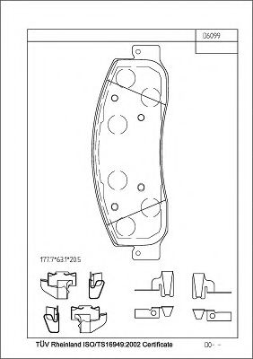Комплект тормозных колодок, дисковый тормоз ASIMCO KD6099