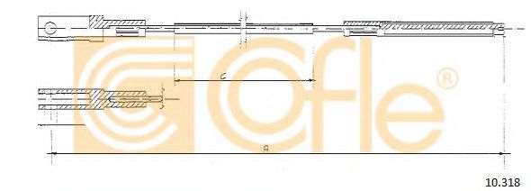 Трос, управление сцеплением COFLE 10318