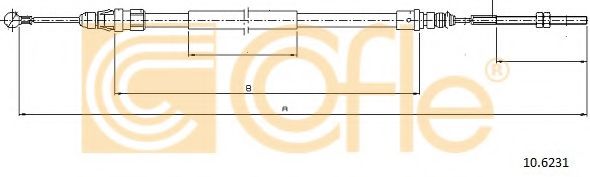 Трос, стояночная тормозная система COFLE 10.6231