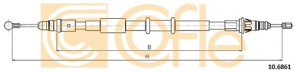 Трос, стояночная тормозная система COFLE 10.6861