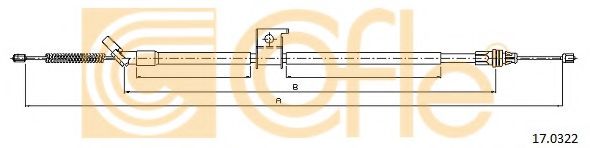 Трос, стояночная тормозная система COFLE 17.0322