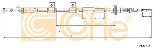 Трос, управление сцеплением COFLE 196008