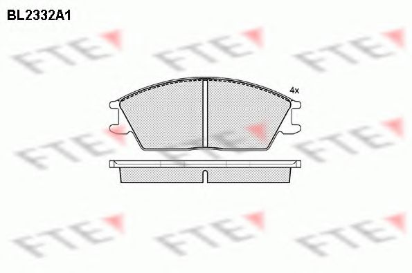 Комплект тормозных колодок, дисковый тормоз FTE BL2332A1