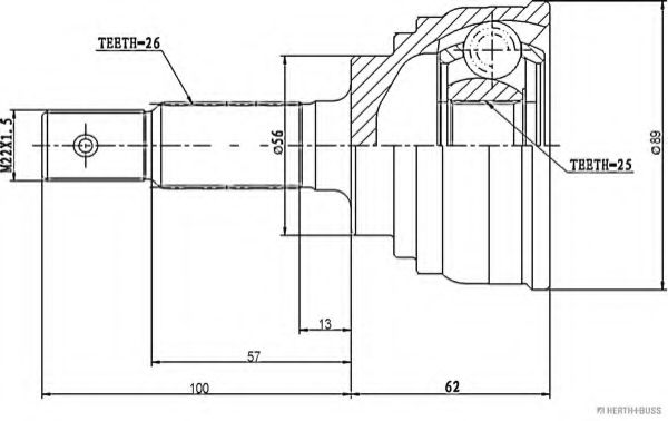 Шарнирный комплект, приводной вал KAGER 131236