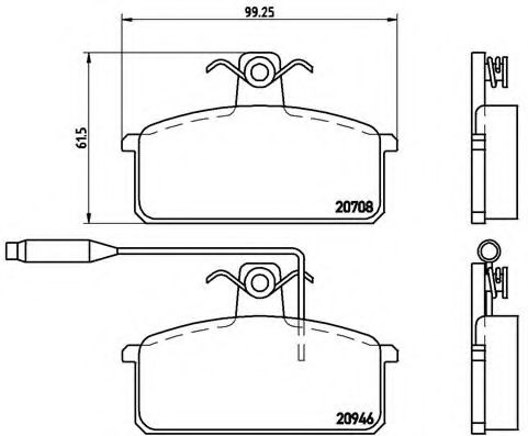 Комплект тормозных колодок, дисковый тормоз BREMBO 20946