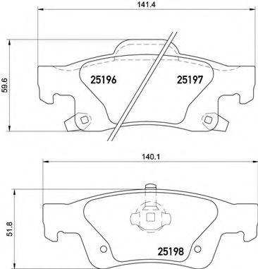 Комплект тормозных колодок, дисковый тормоз BREMBO P 37 016