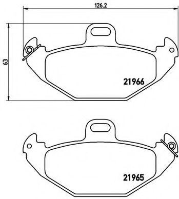 Комплект тормозных колодок, дисковый тормоз BREMBO P 68 021