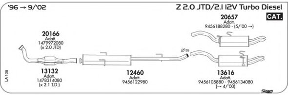 Система выпуска ОГ AKS DASIS SGLA106