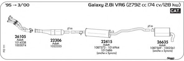 Система выпуска ОГ AKS DASIS SGFO111
