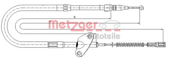 Трос, стояночная тормозная система METZGER 10.9872