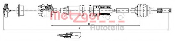 Трос, управление сцеплением METZGER 11.3266