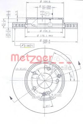 Тормозной диск METZGER 24903 V