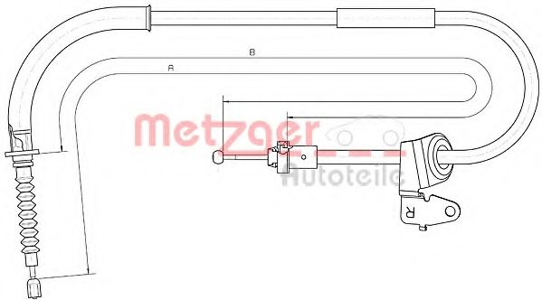 Трос, стояночная тормозная система METZGER 10.4302