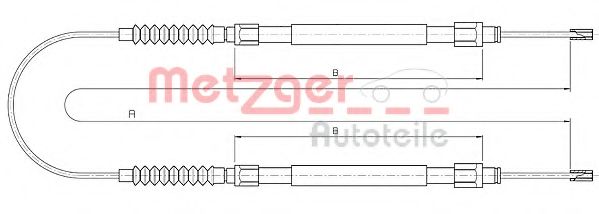 Трос, стояночная тормозная система METZGER 10.4731