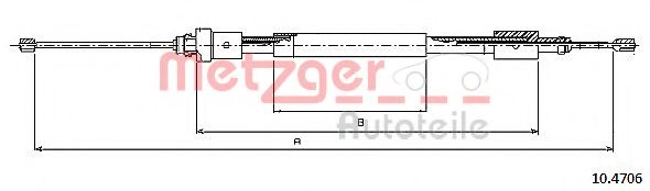 Трос, стояночная тормозная система METZGER 10.4706