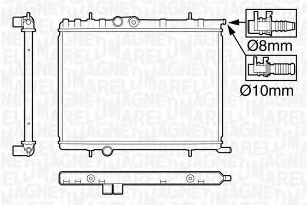 Радиатор, охлаждение двигателя MAGNETI MARELLI 350213120009