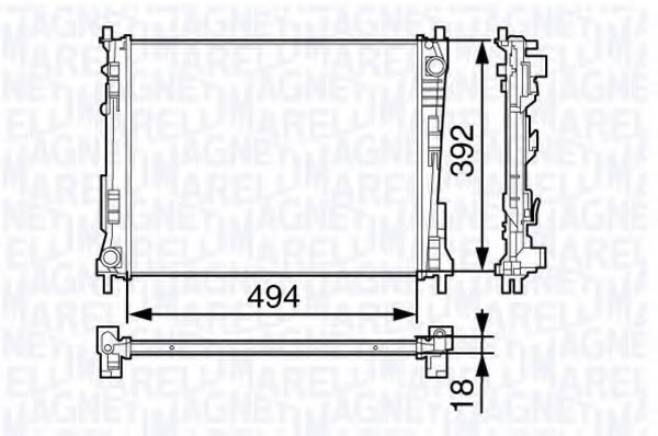 Радиатор, охлаждение двигателя MAGNETI MARELLI 350213132200