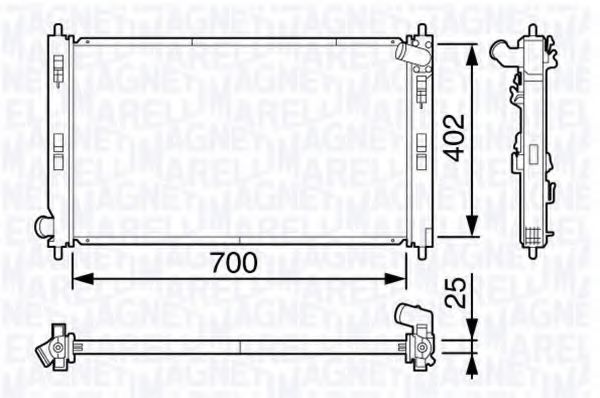 Радиатор, охлаждение двигателя MAGNETI MARELLI 350213135100