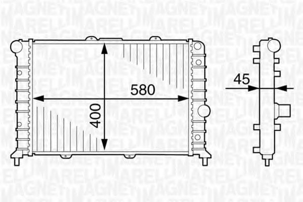 Радиатор, охлаждение двигателя MAGNETI MARELLI 350213897000