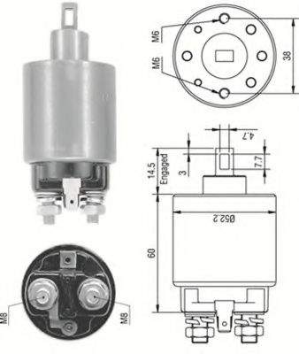 Тяговое реле, стартер MAGNETI MARELLI 940113050237