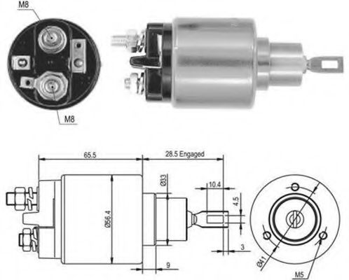 Тяговое реле, стартер MAGNETI MARELLI 940113050379