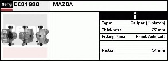 Тормозной суппорт DELCO REMY DC81980