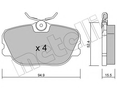 Комплект тормозных колодок, дисковый тормоз METELLI 22-0235-0